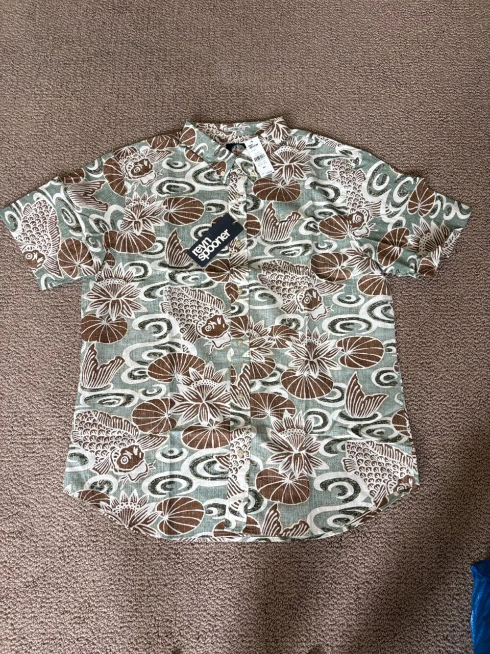 Reyn Spooner Koi Boi Tailored Fit Aloha Shirt Seafoam XXL NWT - Picture 1 of 5